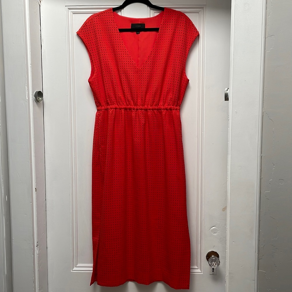 JCrew coral colored sleeveless dress